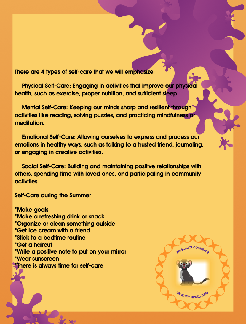 SCHOOL COUNSELOR AUGUST NEWSLETTER